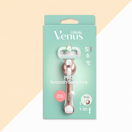 Gillette Venus Pro Smooth Sensitive scheermes met metalen handvat